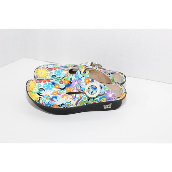 Alegria Donna Hippie Chic Psychedelic Slides Floral Slip On Clogs Shoe 36 H14430 - Picture 2 of 12